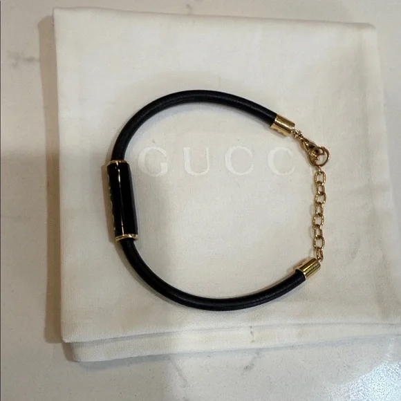 Gucci Black Bracelet with Gold Chain purchased 8/25/2025 - Picture 4 of 5